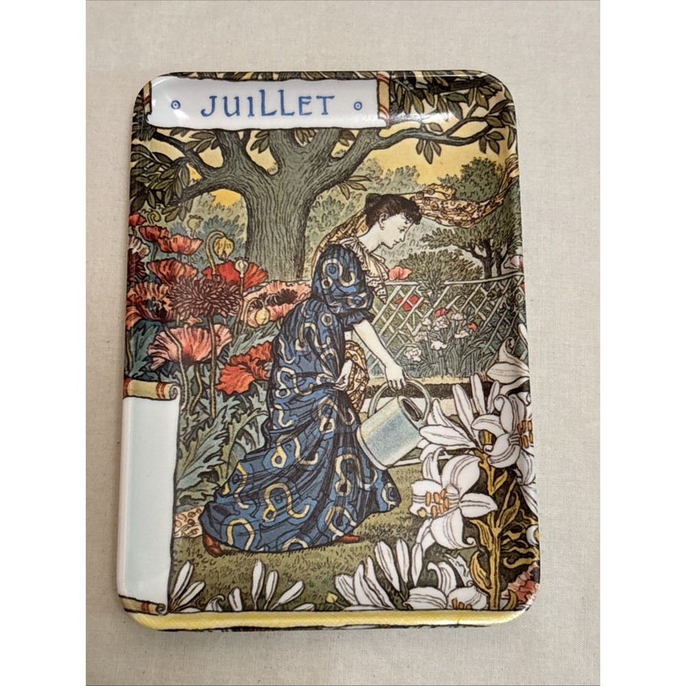 RDE Imports VTG Melamine Tray Juillet July Woman Italy Trinket Dish 4x6